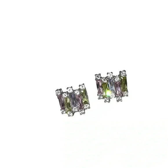 (Updated-include matching RING) Elegant Multi-Colored Gemstone Earrings & RING. - Picture 2 of 8